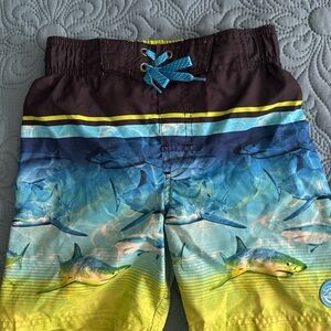 Shark Print Swim Trunks